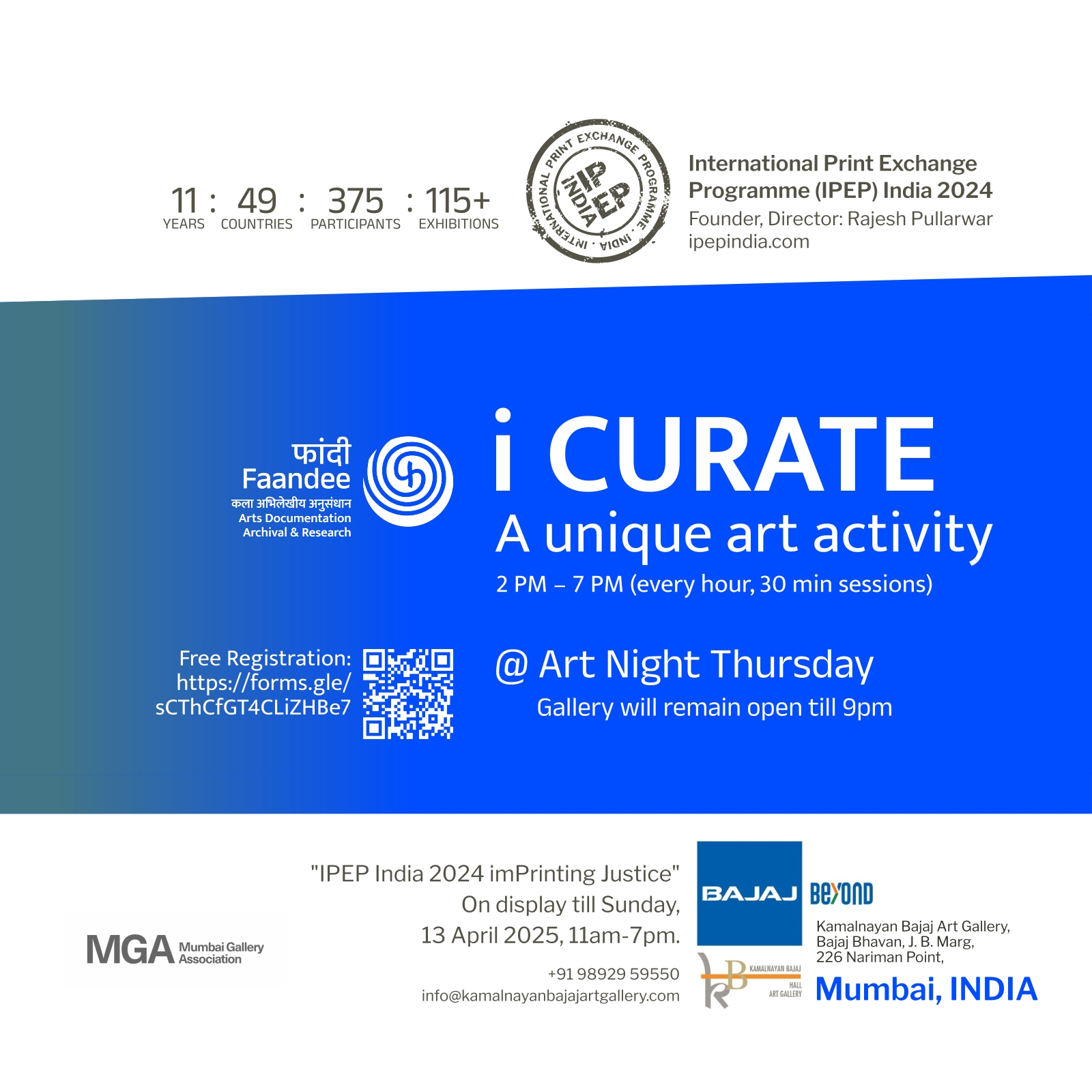 2025, April 07-13. Kamalnayan Bajaj Art Gallery, Mumbai, MH. India.